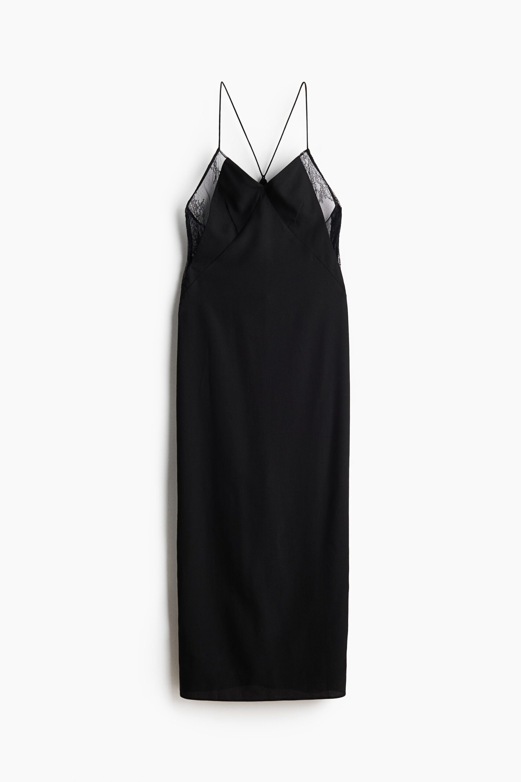 H & M - Strappy jurk met kant - Zwart