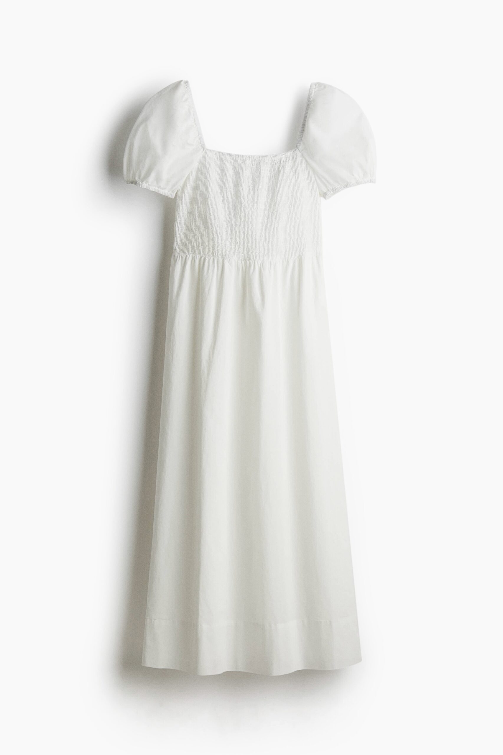H & M - Katoenen jurk met pofmouwen - Wit H & M - Katoenen jurk met pofmouwen - Wit