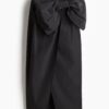H & M - Overslagrok met strikdetail - Zwart