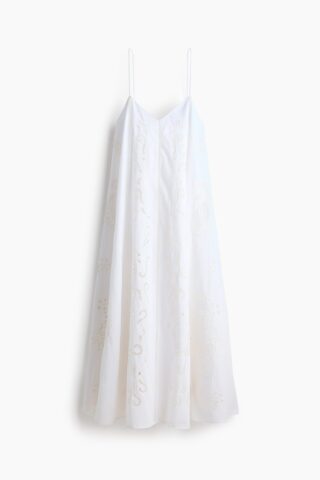 H & M - Katoenen jurk met broderie anglaise - Wit