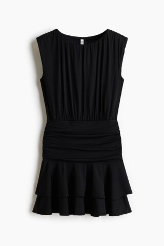 H & M - Gedrapeerde mini-jurk - Zwart