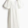 H & M - Jurk met ballonmouwen - Wit