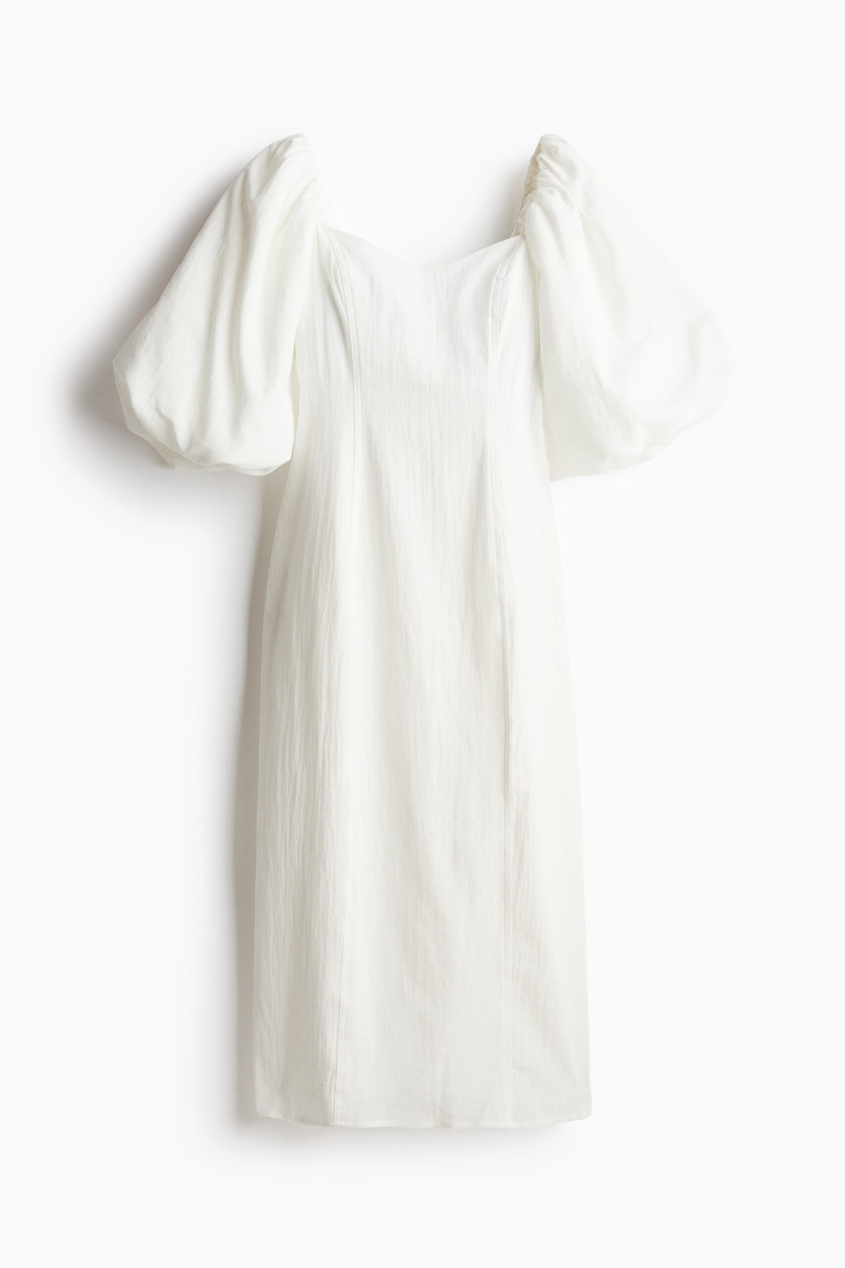 H & M - Jurk met ballonmouwen - Wit