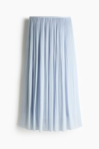 H & M - Plissérok - Lichtblauw