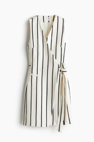 H & M - Blazerjurk met overslag - Wit/Zwart Gestreept