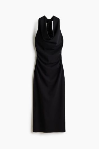 H & M - Gedrapeerde halterjurk - Zwart
