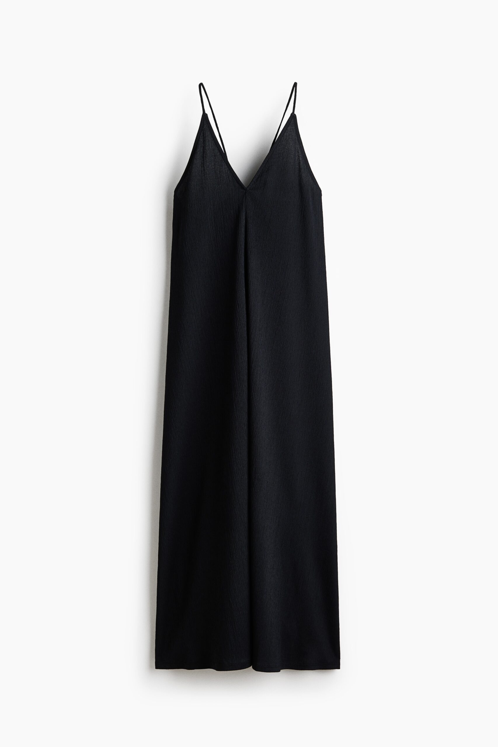 H & M - Crinklejurk met strikbandjes - Zwart