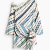 H & M - One-shoulderjurk van viscose - Roomwit/Gestreept
