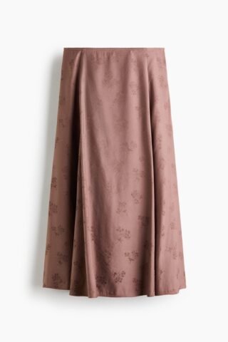 H & M - Jacquardgeweven A-linerok - Donkertaupe