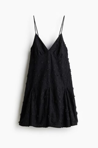 H & M - Katoenen jurk met applicaties - Zwart