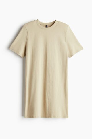 H & M - T-shirtjurk met schoudervullingen - Lichtbeige