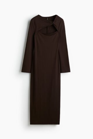 H & M - Bodyconjurk met cutout - Donkerbruin