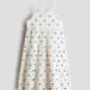 H & M - Katoenen strokenjurk - Wit/Polkadot