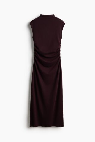 H & M - Mouwloze jurk met turtleneck - Bordeauxrood