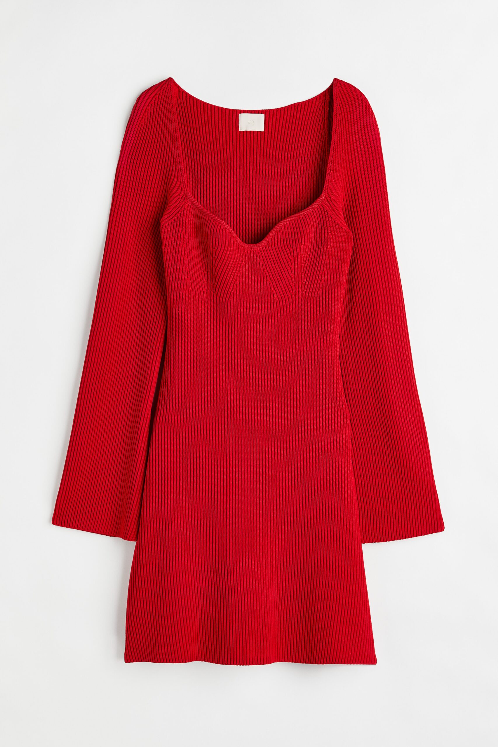 H & M - Ribgebreide jurk - Rood