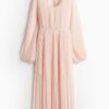 H & M - Plisséjurk van chiffon - Poederroze