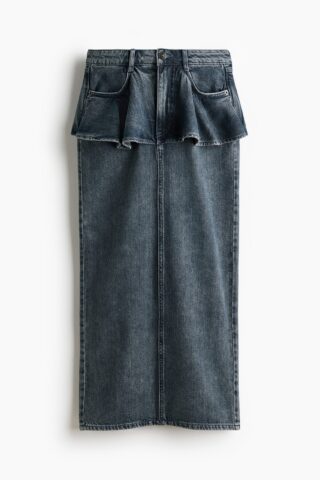 H & M - Denim volantrok - Donker Denimblauw
