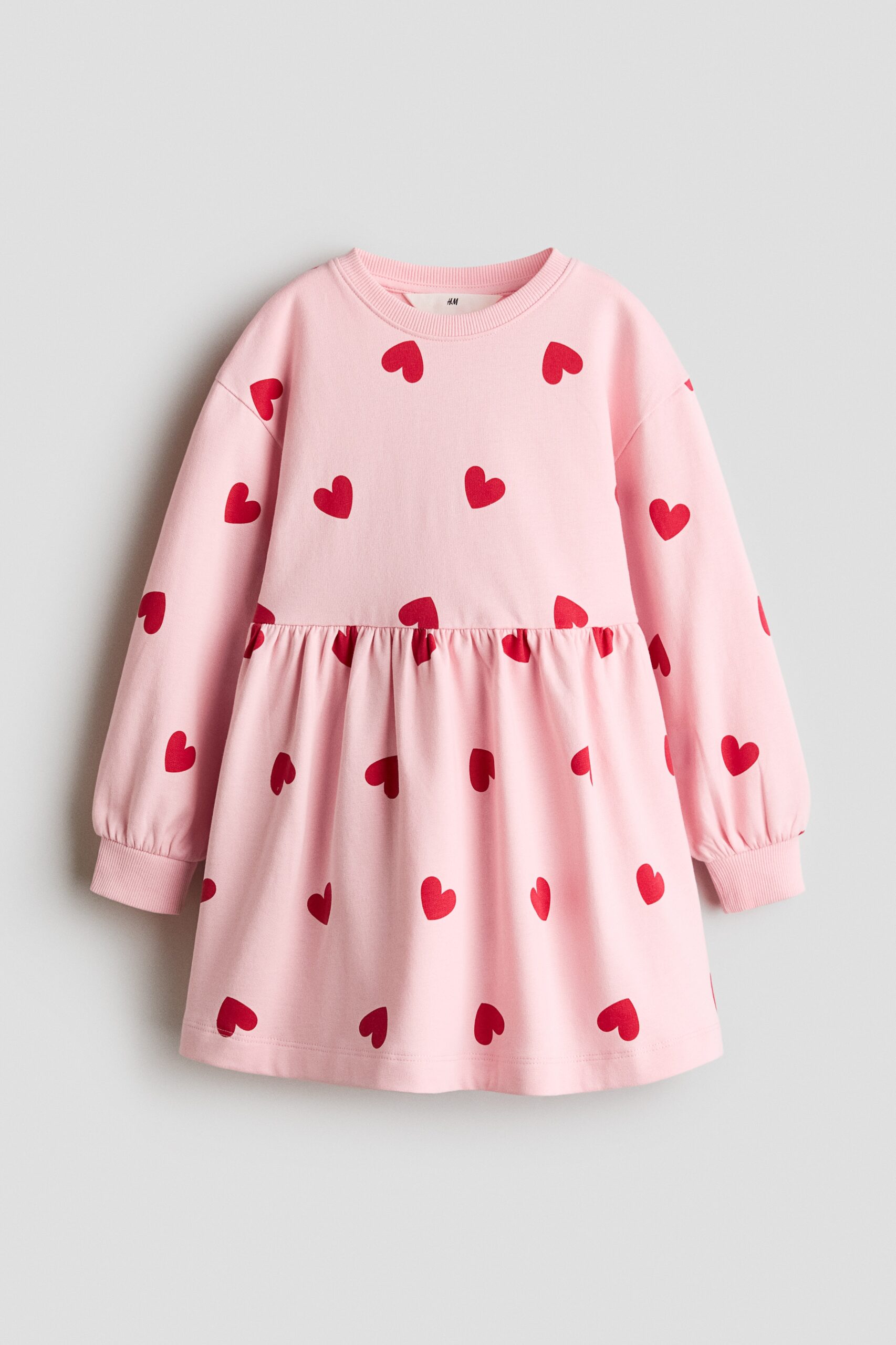 H & M - Oversized sweatjurk - Lichtroze/Hartjes H & M - Oversized sweatjurk - Lichtroze/Hartjes