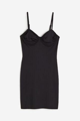 H & M - Tricot bustierjurk - Zwart