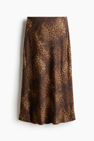 H & M - Midirok - Donkerbruin/Luipaarddessin