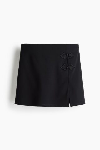 H & M - Korte rok van viscosemix - Zwart
