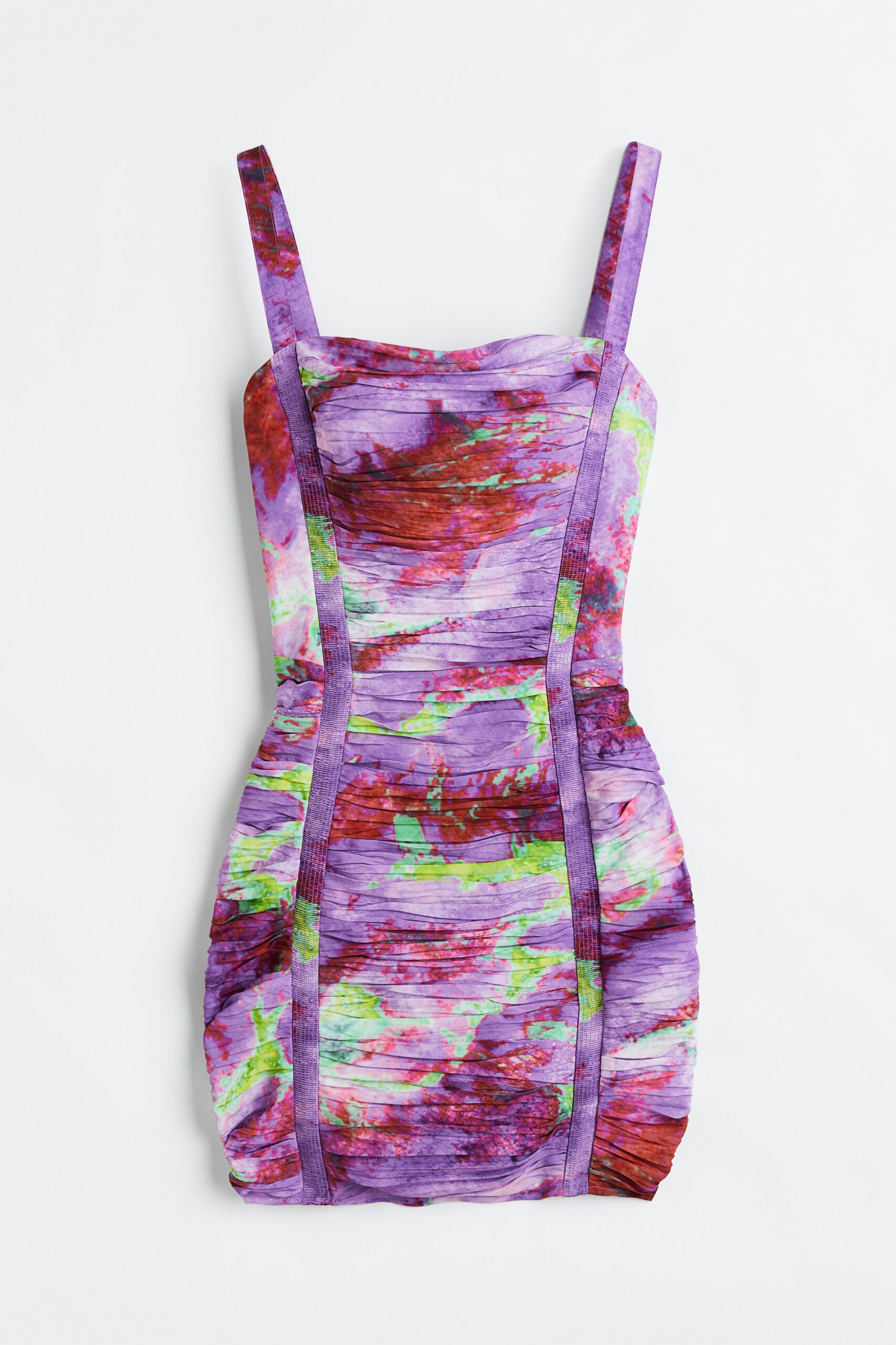 H & M - Mini-jurk met rimpeleffect - Amethist/Dessin
