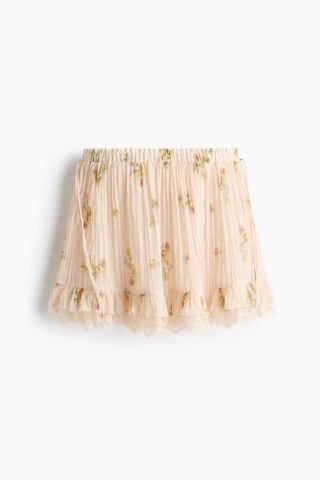 H & M - Crinklerok met strikdetail - Dusty Lichtoranje/Bloemen