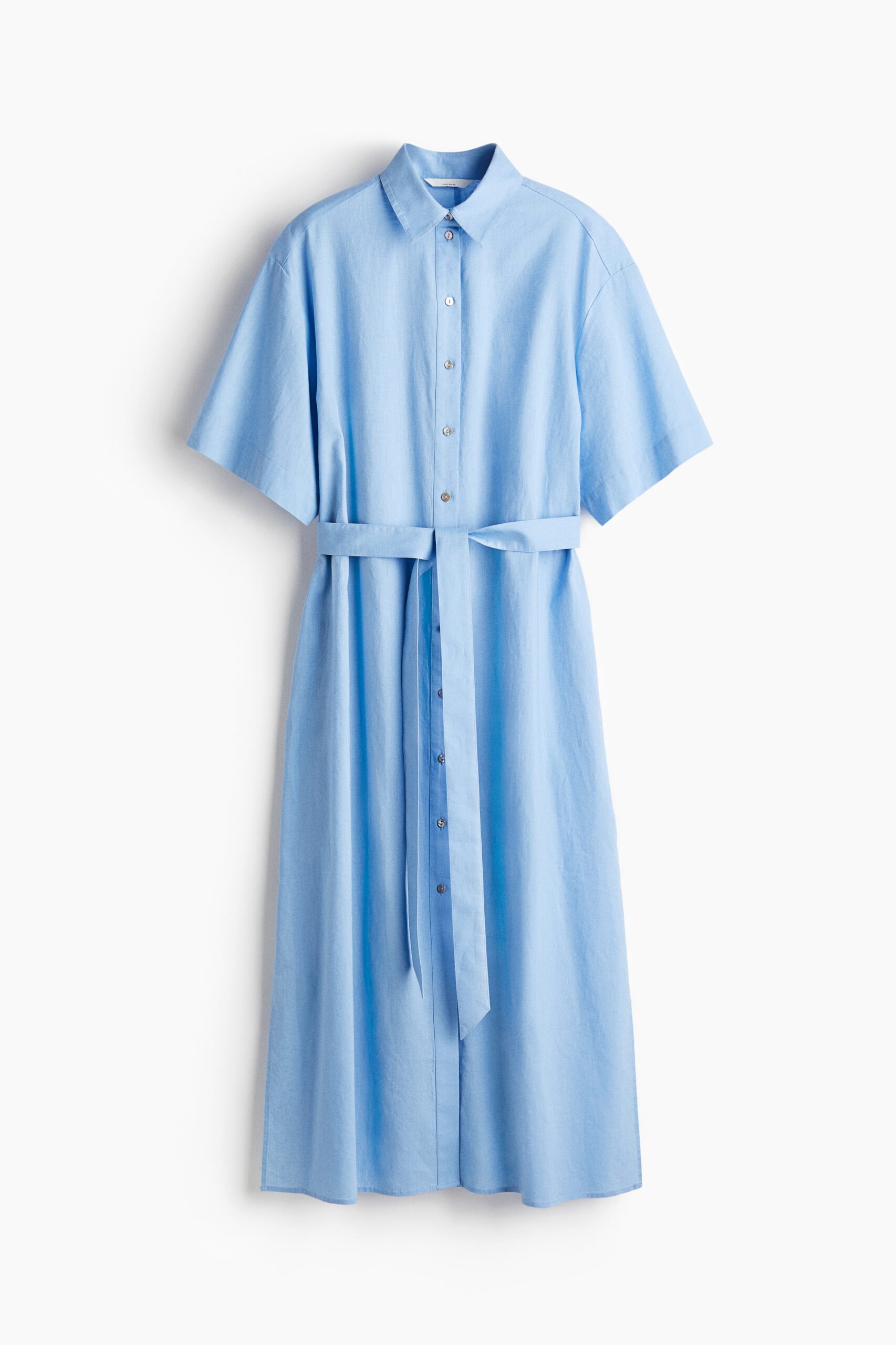 H & M - Overhemdjurk van linnenmix - Lichtblauw