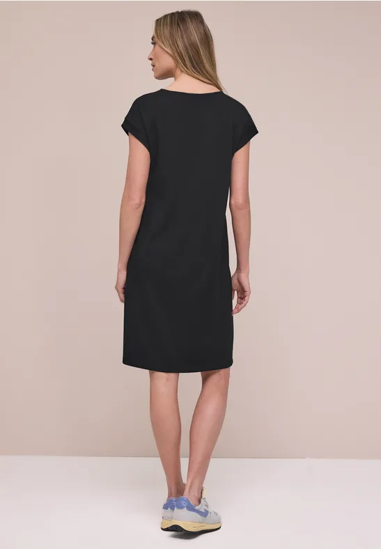 Knielange jersey jurk