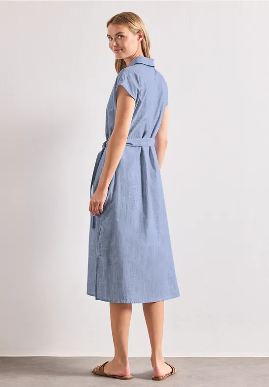 Midi-jurk met knoopsluiting