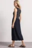Midi-jurk met verschillende texturen en knoopdetails
