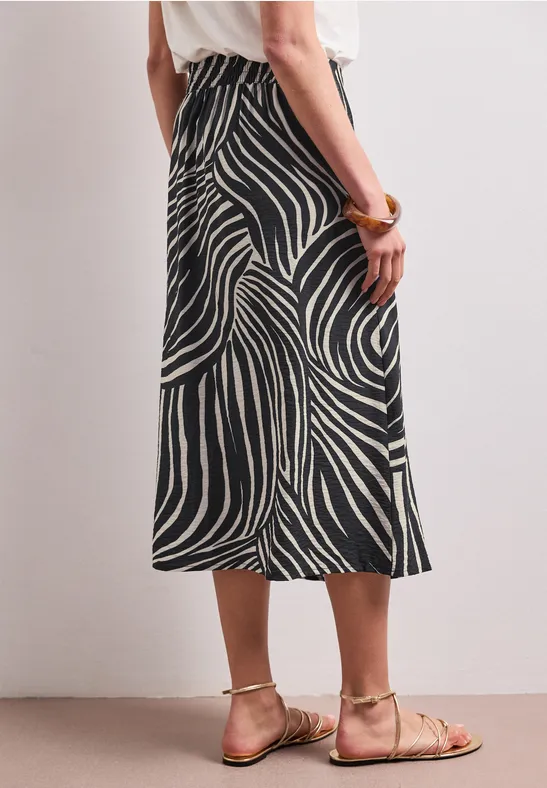 Midirok in wikkel-look met print