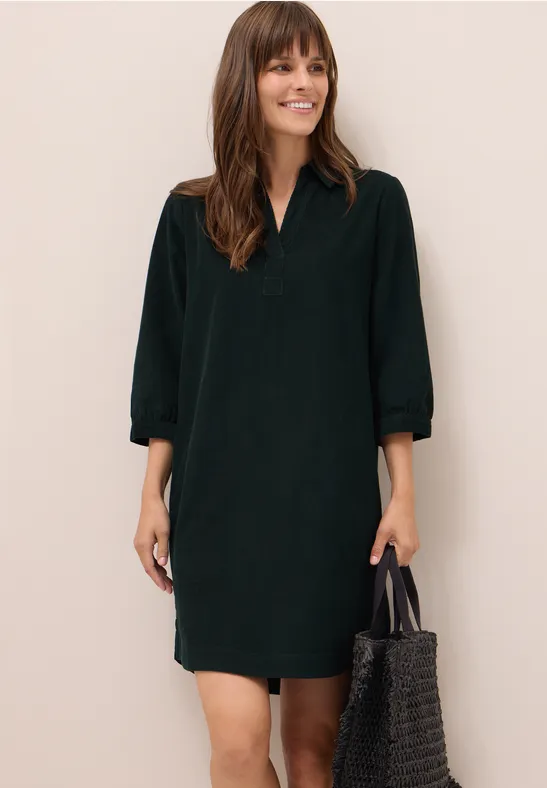 Corduroy jurk in effen kleur