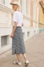 Midi-rok met gestreept patroon