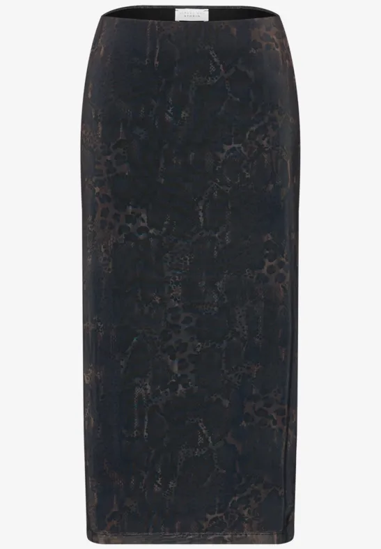 Midirok van mesh met slangenprint - Afbeelding 2