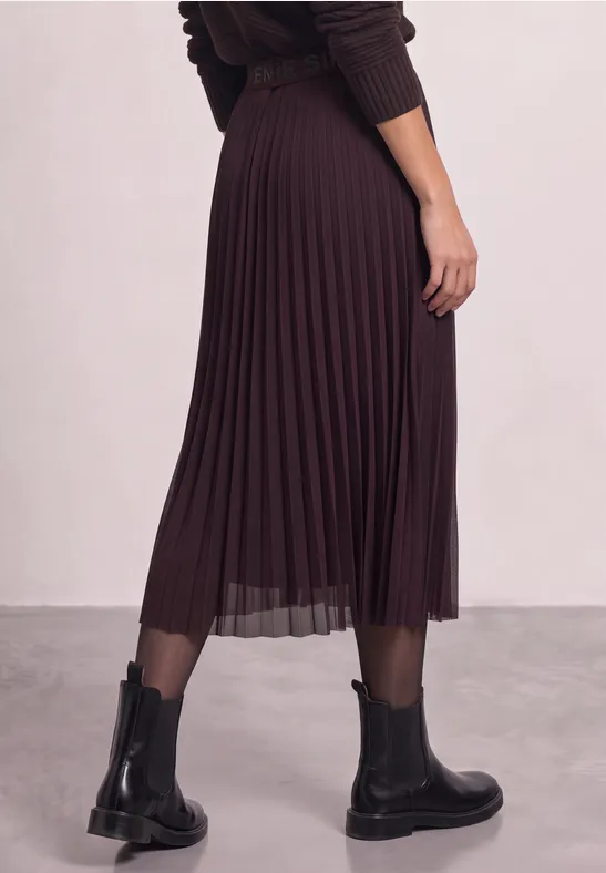 Midi-rok van mesh in effen kleur